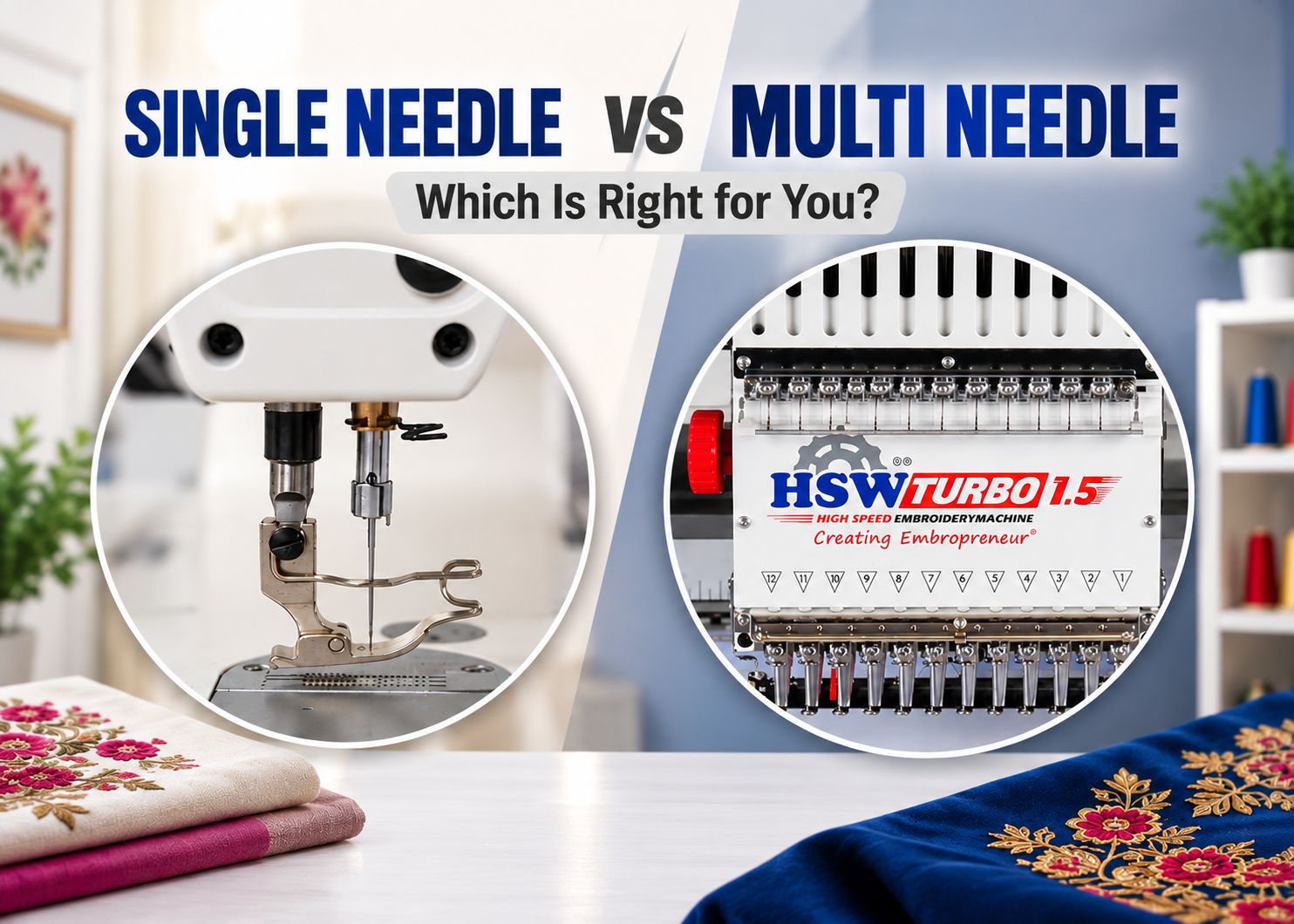 Single Needle Vs Multi Needle Embroidery Machine